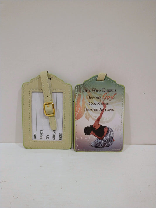 African American She Who Kneels Before The Lord Luggage Tag Set