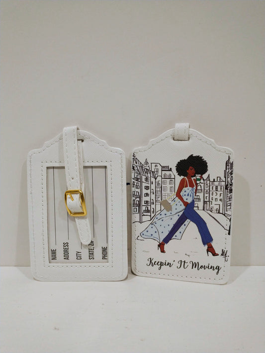 African American Keepin It Moving Luggage Tag Set