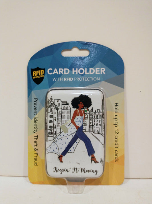 African American Keep It Moving Card Holder