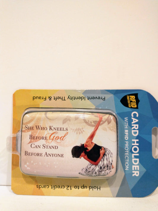 African American She Who Kneels Before The Lord Card Holder