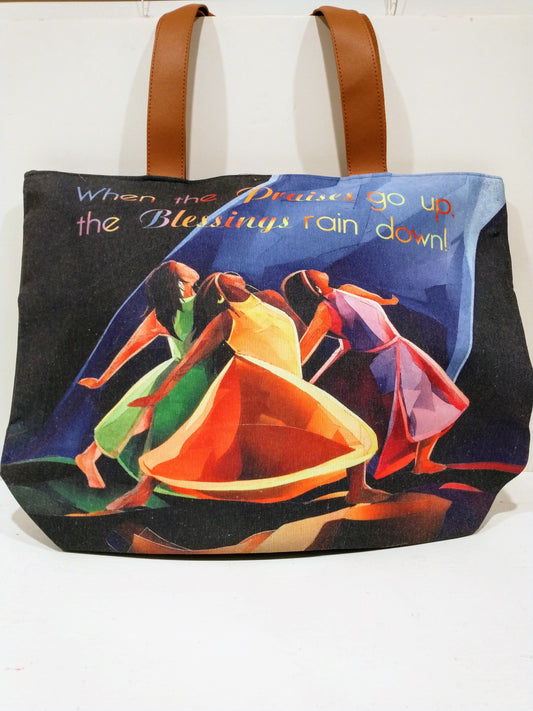 African American Praises Go Up Canvas Bag