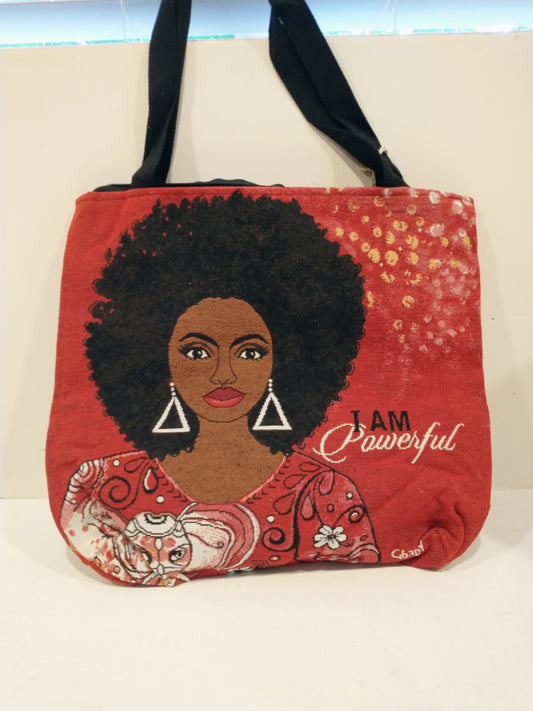 Delta Sigma Theta Inspired I Am Powerful Woven Tote Bag